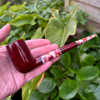 Buy red and white long and tall liverpool shape hybrid contemporary tobacco smoking pipe